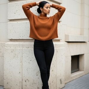 Topshop Burnt Orange Knit Sweater